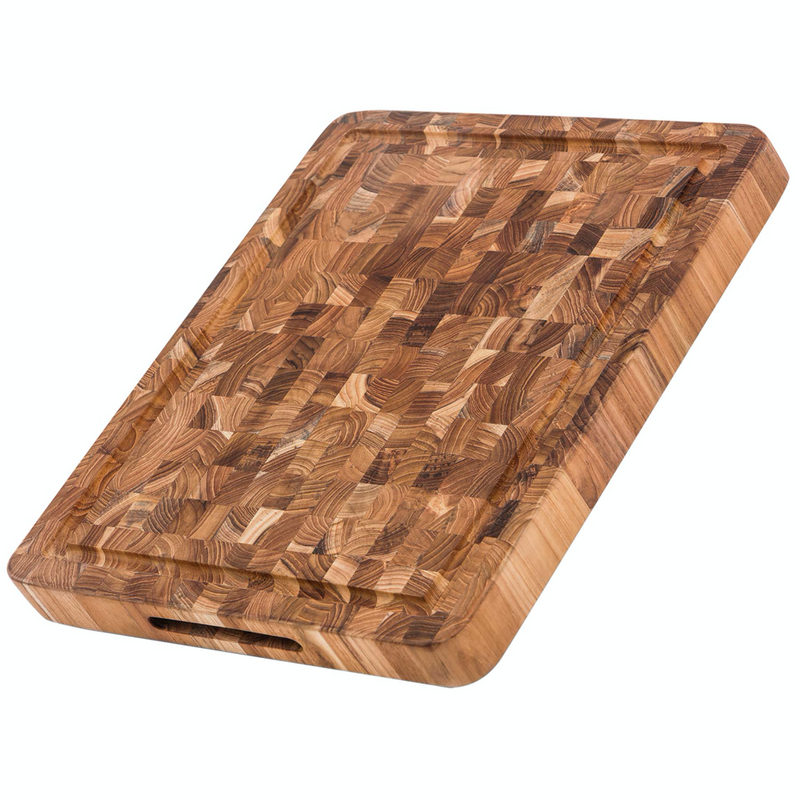 Teak Haus - Bloc De Boucher En Teck Avec Rainure Pour Jus (16x 12 x 1.5 po)