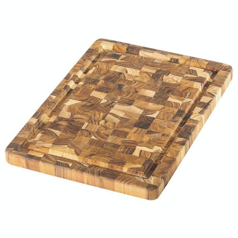 Teak Haus - Planche À Découper Scandi Av Rainure Pour Jus (14 x 10 x 1 po)