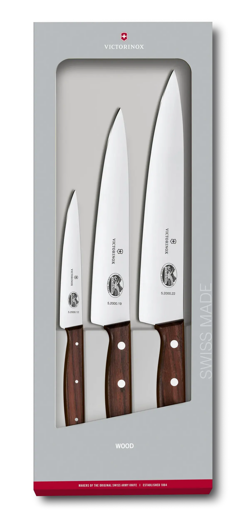 Victorinox - Ensemble Couteau De Chef en Bois 3 Pièces